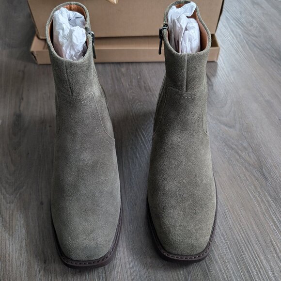 Lucky Brand Kazey Ankle Boot Suede Martini Green Sz8 - Picture 4 of 9